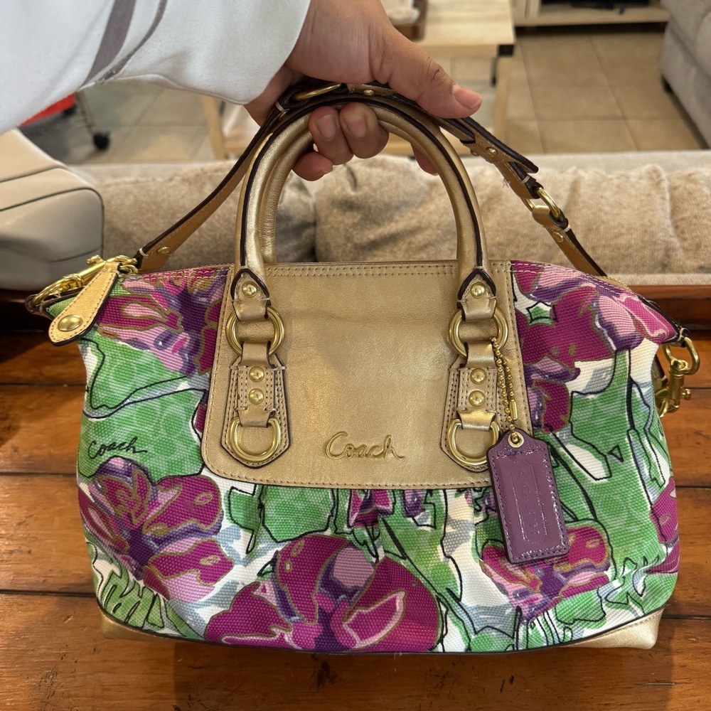Coach Ashley Floral Iris Multicolor Satchel handbag